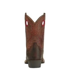 Ariat® Youth Roughstock Oiled Rowdy Brown Western Boots 10014101 -Ariat Shop 10014101 heel