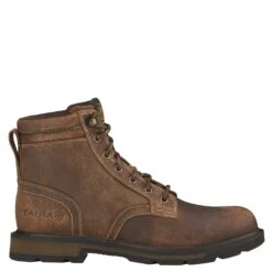 Ariat Men's Groundbreaker 6" Brown Lace-Up Soft Toe Work Boots 10016256 -Ariat Shop 10016256 side
