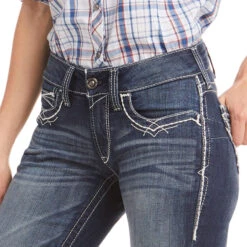 Ariat® Ladies R.E.A.L Mid Rise Stretch Entwined Bootcut Jeans 10017510 -Ariat Shop 10017510 02