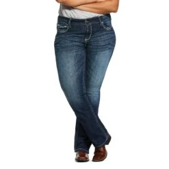 Ariat® Ladies R.E.A.L Mid Rise Stretch Entwined Bootcut Jeans 10017510 -Ariat Shop 10017510 front plus