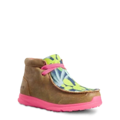 Ariat® Girl's Spitfire Brown Bomber Pink Mint Cactus Shoes 10029765