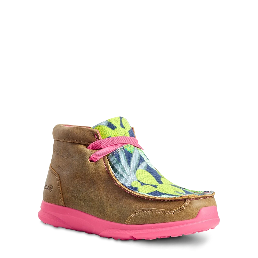 Ariat® Girl's Spitfire Brown Bomber Pink Mint Cactus Shoes 10029765 1 Ariat® Girl's Spitfire Brown Bomber Pink Mint Cactus Shoes 10029765