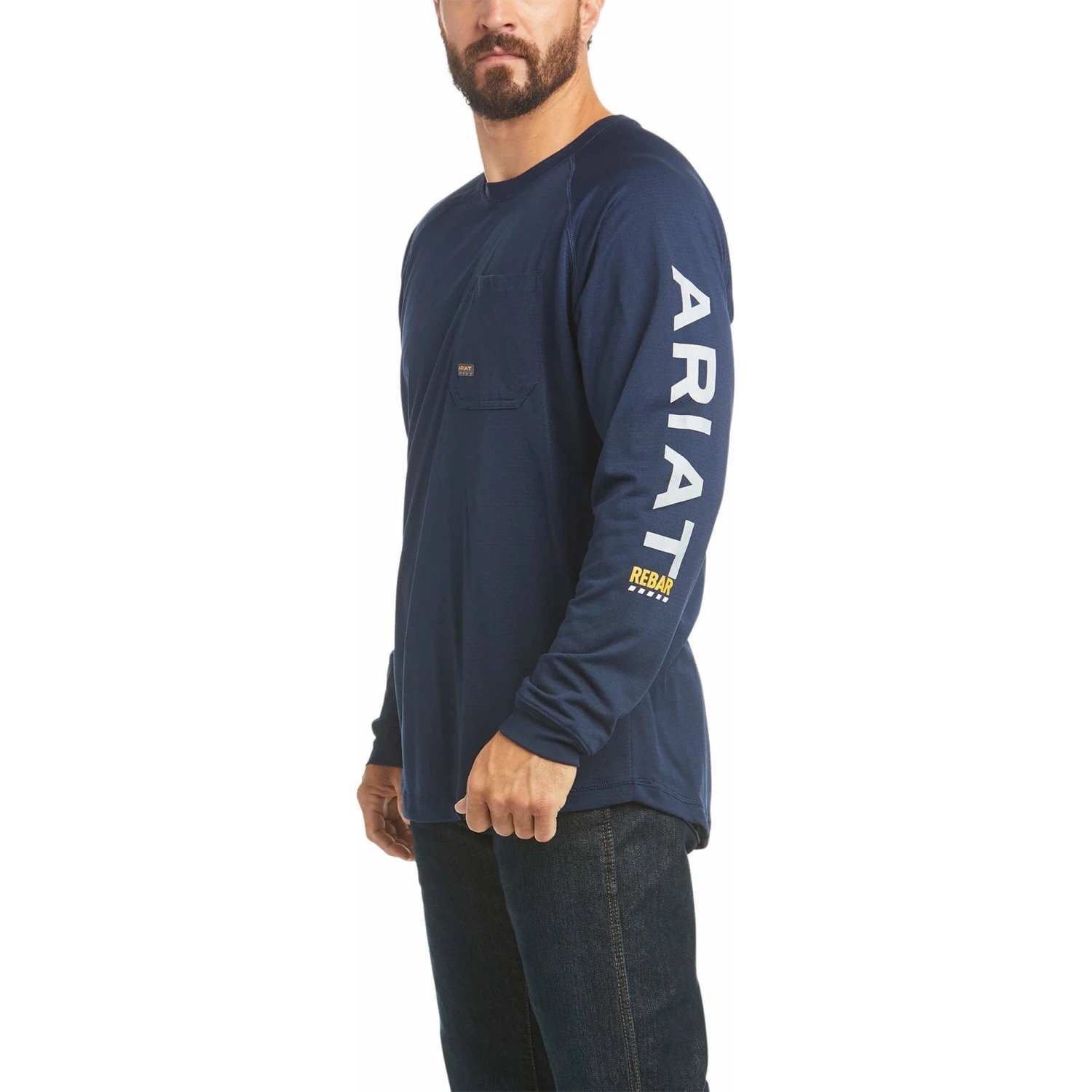 Ariat® Men's Rebar Heat Fighter Long Sleeves Navy T-Shirt 10031032 1 Ariat® Men's Rebar Heat Fighter Long Sleeves Navy T-Shirt 10031032