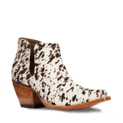 Ariat Ladies Dixon Brown & White Cowhide Ankle Bootie 10033882