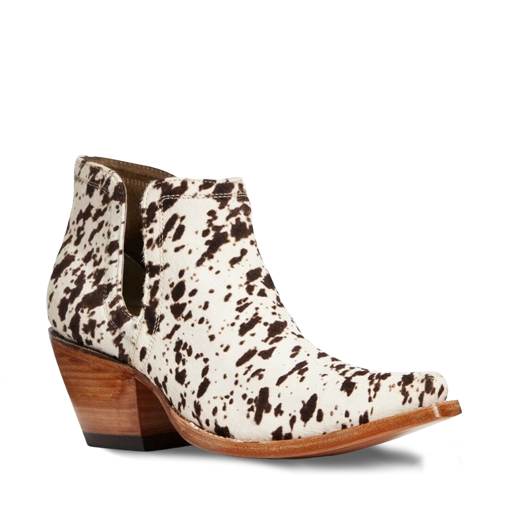 Ariat Ladies Dixon Brown & White Cowhide Ankle Bootie 10033882 1 Ariat Ladies Dixon Brown & White Cowhide Ankle Bootie 10033882