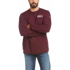 Ariat® Men's FR American Raptor Malbec Long Sleeve T-Shirt 10035424