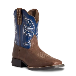 Ariat Kid's Sorting Pen Chocolate & Navy Leather Boots 10038333