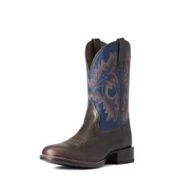 Ariat Men's Stockman Ultra Wicker/Federal Blue Western Boots 10038366 -Ariat Shop 10038366 3 4 front