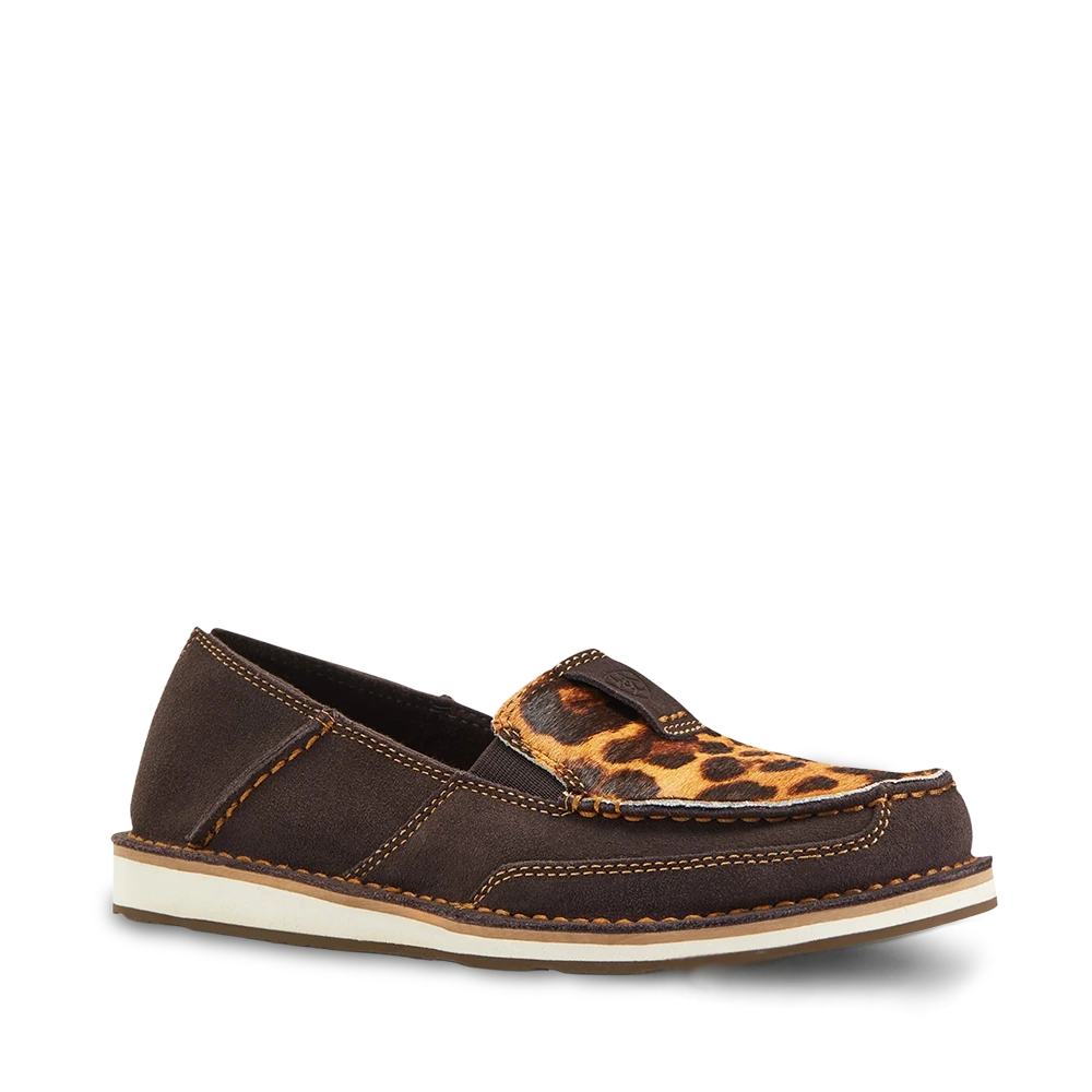 Ariat Ladies Chocolate Suede & Leopard Hair On Cruiser Shoe 10038413 1 Ariat Ladies Chocolate Suede & Leopard Hair On Cruiser Shoe 10038413