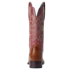 Ariat Ladies Primera Dark Tan & Pomegranate StretchFit Boots 10038461 -Ariat Shop 10038461 heel
