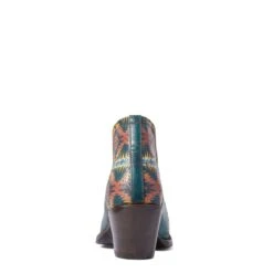 Ariat Ladies Pendleton Dixon Aged Turquoise Snip Toe Booties 10038474 -Ariat Shop 10038474 heel