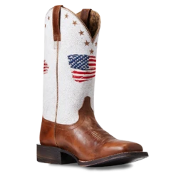 Ariat Ladies Circuit Patriot Crackle White Square Toe Boots 10040400