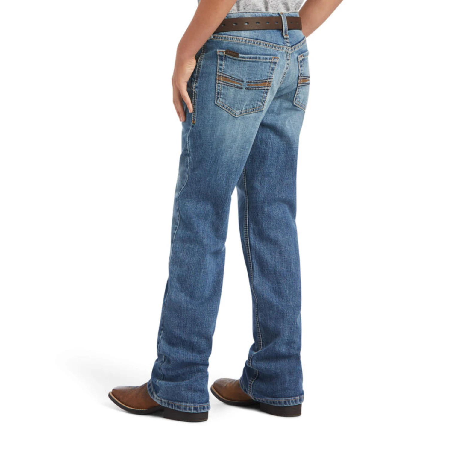 Ariat® Boys Straight B4 Merrick Rattler Blue Bootcut Jeans 10040501 1 Ariat® Boys Straight B4 Merrick Rattler Blue Bootcut Jeans 10040501