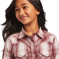 Ariat® Girls R.E.A.L™ Brown Plaid Snap Button Down Shirt 10040630 5 Ariat® Girls R.E.A.L™ Brown Plaid Snap Button Down Shirt 10040630 -Ariat Shop 10040630c