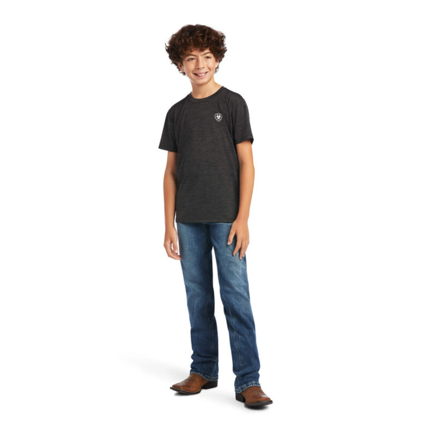 Ariat Children's Charger Patriotic Charcoal Graphic T-shirt 10040635 3 Ariat Children's Charger Patriotic Charcoal Graphic T-shirt 10040635 - Image 3