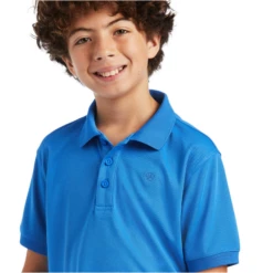 Ariat® Youth Boy's TEK Short Sleeve Aegean Blue Polo Shirt 10040659 -Ariat Shop 10040659C