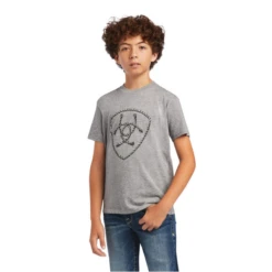 Ariat® Youth Boy's Rope Shield Heather Grey Graphic T-shirt 10040888
