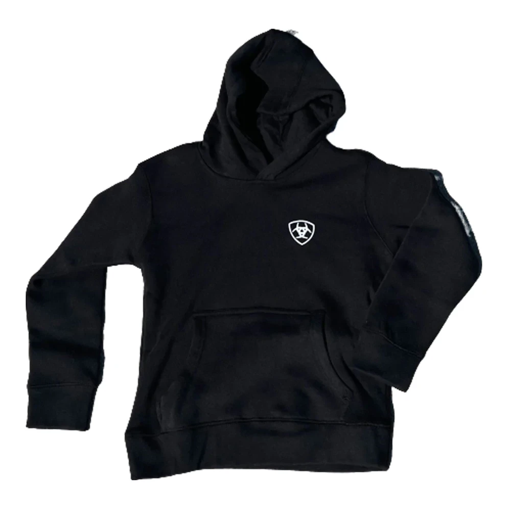 Ariat® Youth Boy's Camo Flag Black Graphic Hoodie 10041152 2 Ariat® Youth Boy's Camo Flag Black Graphic Hoodie 10041152 - Image 2