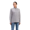Ariat® Ladies Rebar Foundation 1/4 Zip Heather Grey Shirt 10041411
