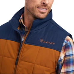 Ariat® Men's Crius Insulated Chestnut & Navy Vest 10041524 -Ariat Shop 10041524b