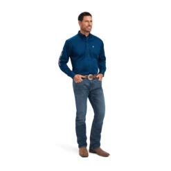 Ariat Men's Poseidon Blue Team Logo Button Down Shirt 10041529 7 Ariat Men's Poseidon Blue Team Logo Button Down Shirt 10041529 -Ariat Shop 10041529 full