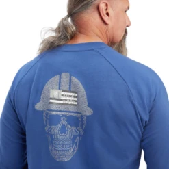 Ariat® Men's Rebar Roughneck Skull Graphic Blue T-Shirt 10041589 6 Ariat® Men's Rebar Roughneck Skull Graphic Blue T-Shirt 10041589 -Ariat Shop 10041589d
