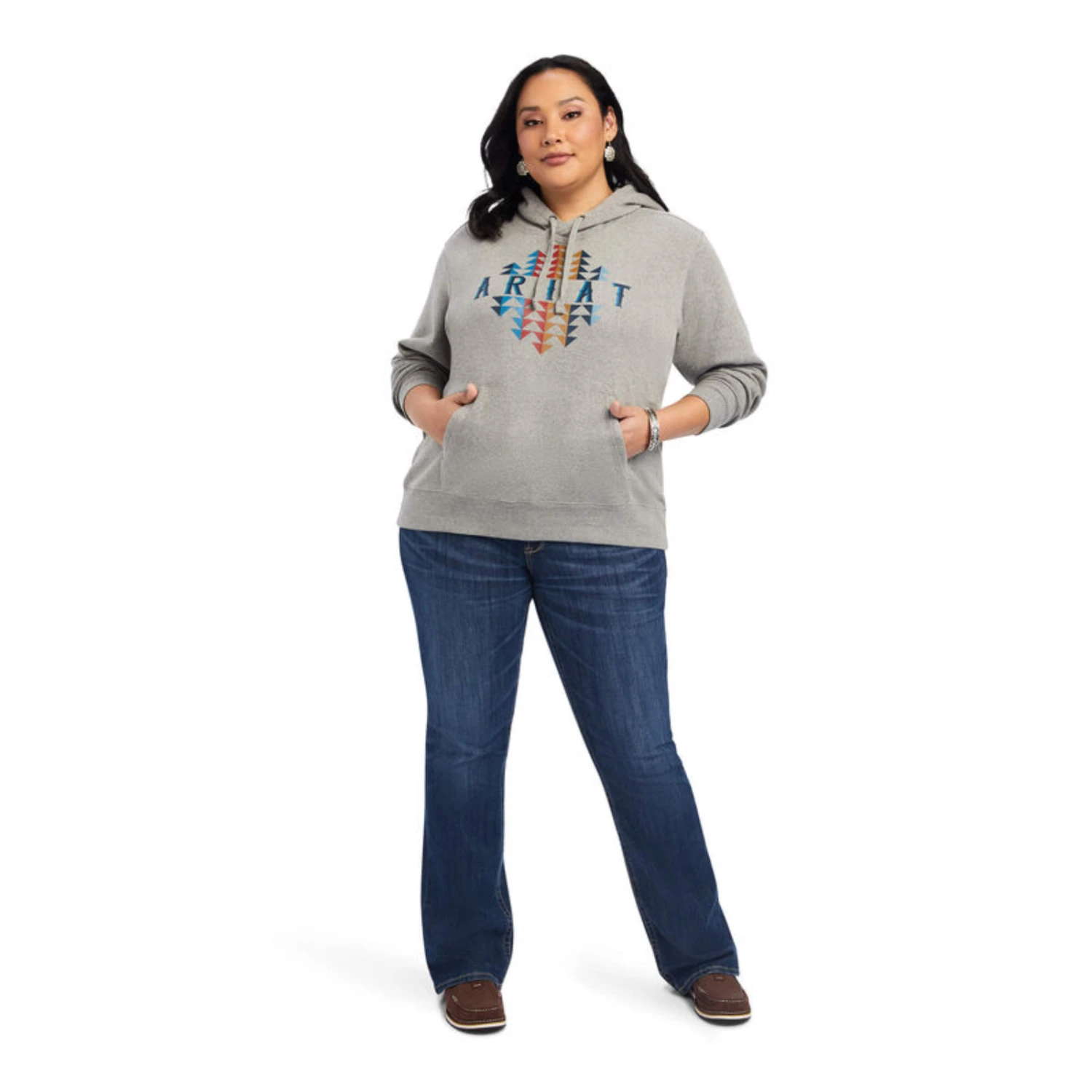 Ariat® Ladies R.E.A.L™ Beartooth Heather Grey Hoodie 10041632 6 Ariat® Ladies R.E.A.L™ Beartooth Heather Grey Hoodie 10041632 - Image 6
