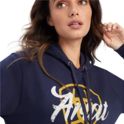 Ariat® Ladies R.E.A.L Shield Logo Navy Pullover Hoodie 10041679 -Ariat Shop 10041679d