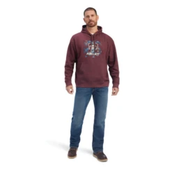 Ariat® Men's Southwest Block Malbec Heather Hoodie 10041722 -Ariat Shop 10041722c