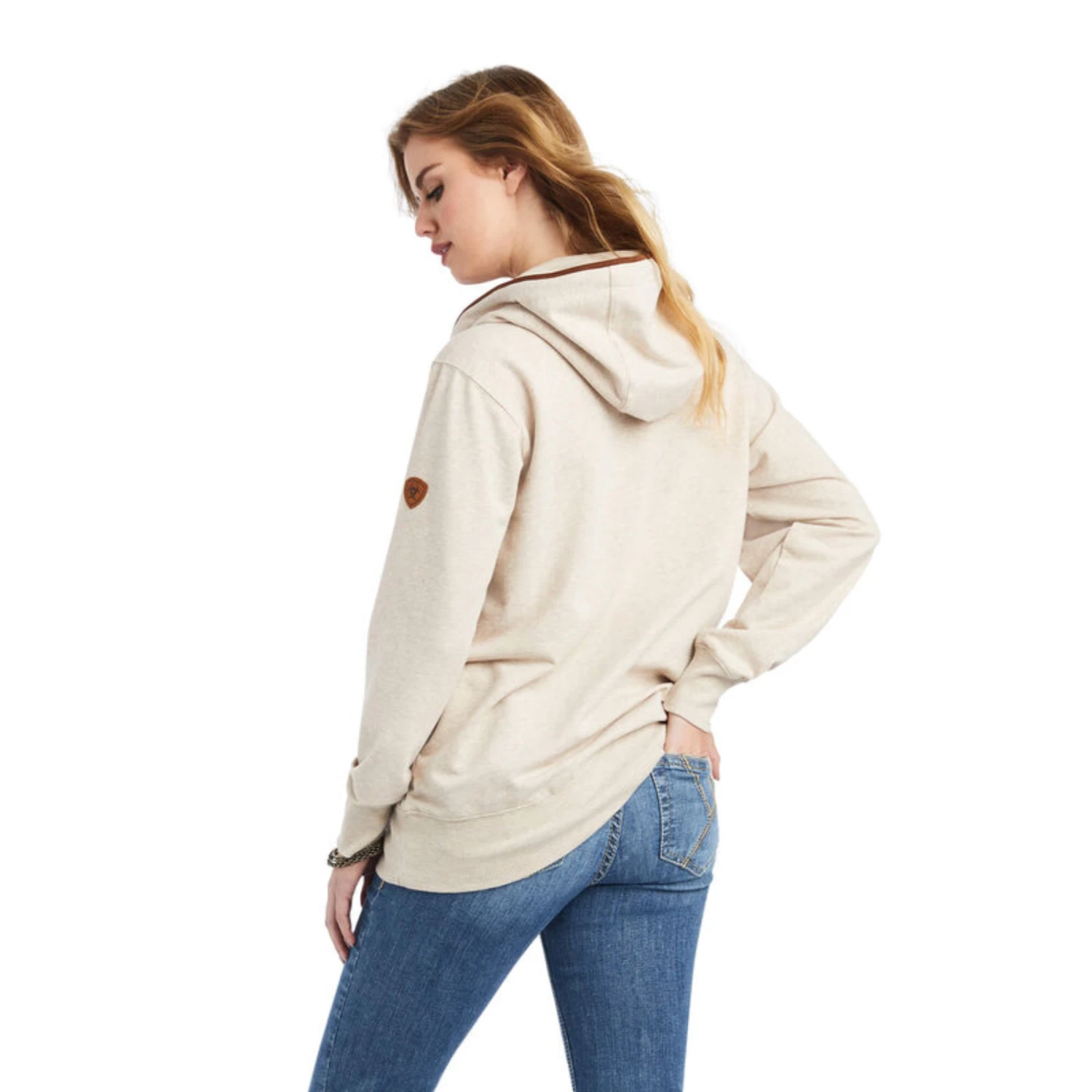 Ariat® Ladies R.E.A.L™ Oatmeal Heather Pullover Sweatshirt 10042239 2 Ariat® Ladies R.E.A.L™ Oatmeal Heather Pullover Sweatshirt 10042239 - Image 2