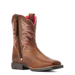 Ariat® Girl's Firecatcher Pink And Rowdy Brown Western Boots 10042415 -Ariat Shop 10042415b