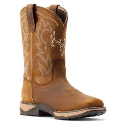 Ariat® Ladies Anthem Deer H2O Distressed Brown Boots 10042593 -Ariat Shop 10042593 medial