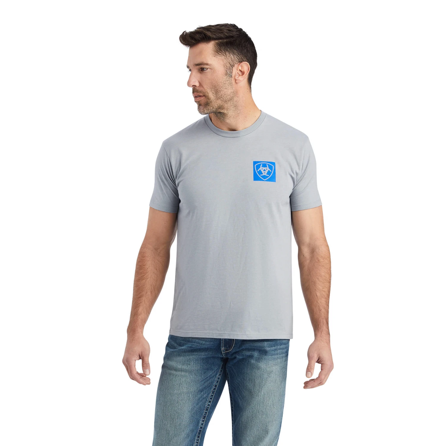 Ariat® Men's Linear Octane Stone Heather Graphic T-shirt 10042761 2 Ariat® Men's Linear Octane Stone Heather Graphic T-shirt 10042761 - Image 2