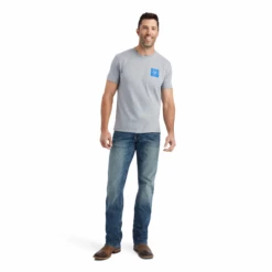 Ariat® Men's Linear Octane Stone Heather Graphic T-shirt 10042761 7 Ariat® Men's Linear Octane Stone Heather Graphic T-shirt 10042761 -Ariat Shop 10042761c
