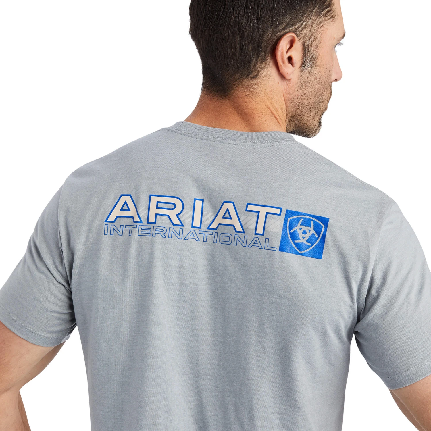Ariat® Men's Linear Octane Stone Heather Graphic T-shirt 10042761 3 Ariat® Men's Linear Octane Stone Heather Graphic T-shirt 10042761 - Image 3