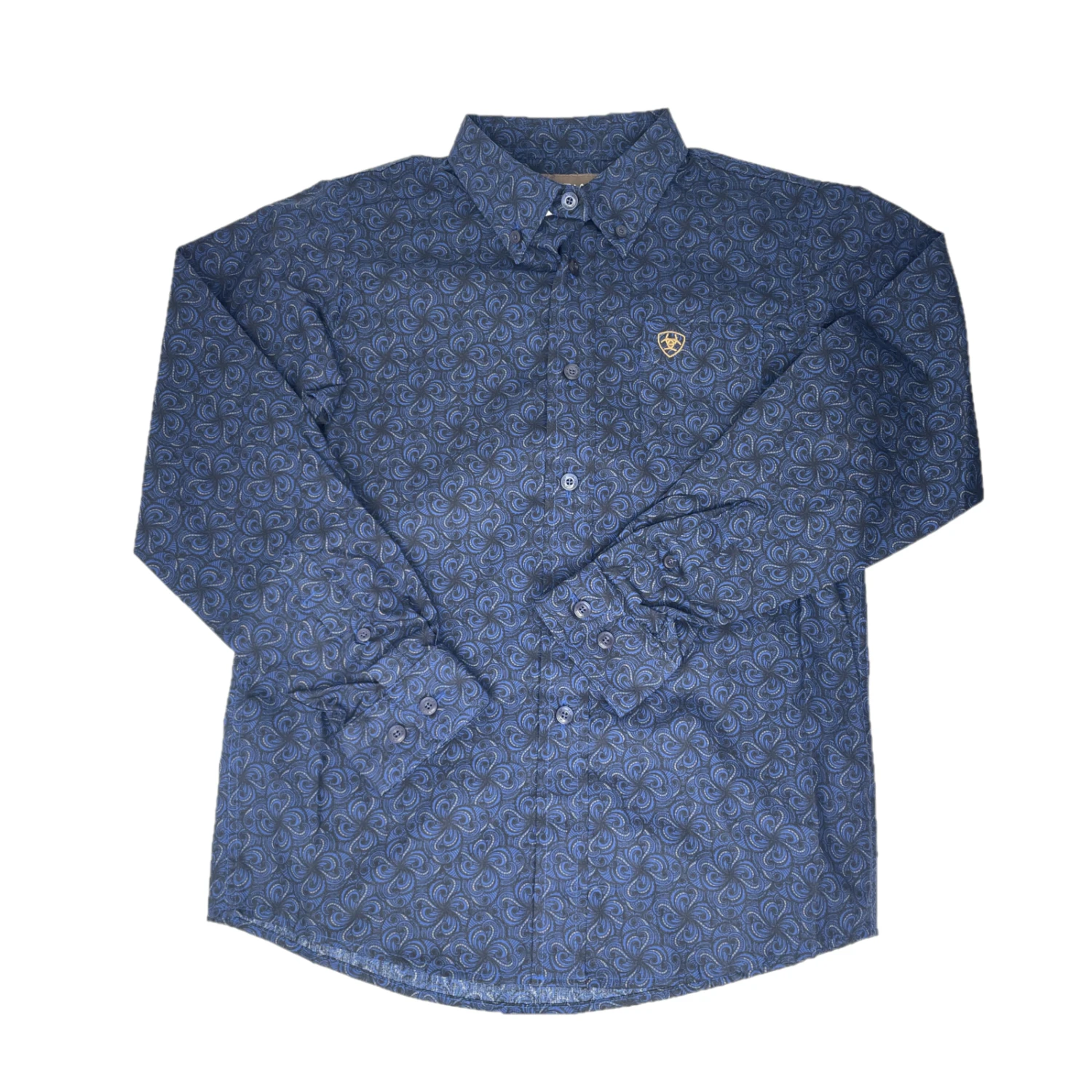 Ariat® Youth Boy's Giles Estate Blue Button Down Shirt 10042797 1 Ariat® Youth Boy's Giles Estate Blue Button Down Shirt 10042797