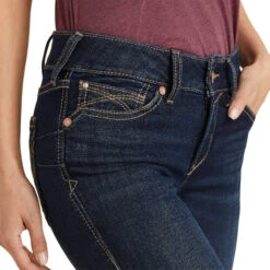 Ariat Ladies R.E.A.L Perfect Rise Greta Straight Dark Wash Denim Jeans 10043145 -Ariat Shop 10043145 02