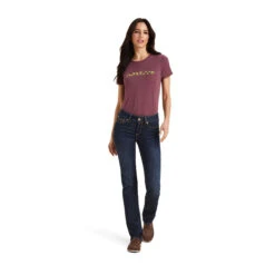 Ariat Ladies R.E.A.L Perfect Rise Greta Straight Dark Wash Denim Jeans 10043145 -Ariat Shop 10043145 full