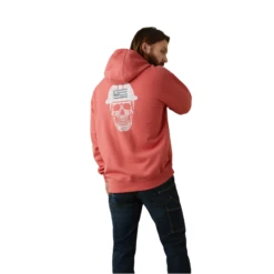 Ariat® Men's Rebar Roughneck Heather Coral Pullover Hoodie 10043363 -Ariat Shop 10043363c