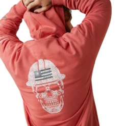 Ariat® Men's Rebar Roughneck Heather Coral Pullover Hoodie 10043363 -Ariat Shop 10043363h