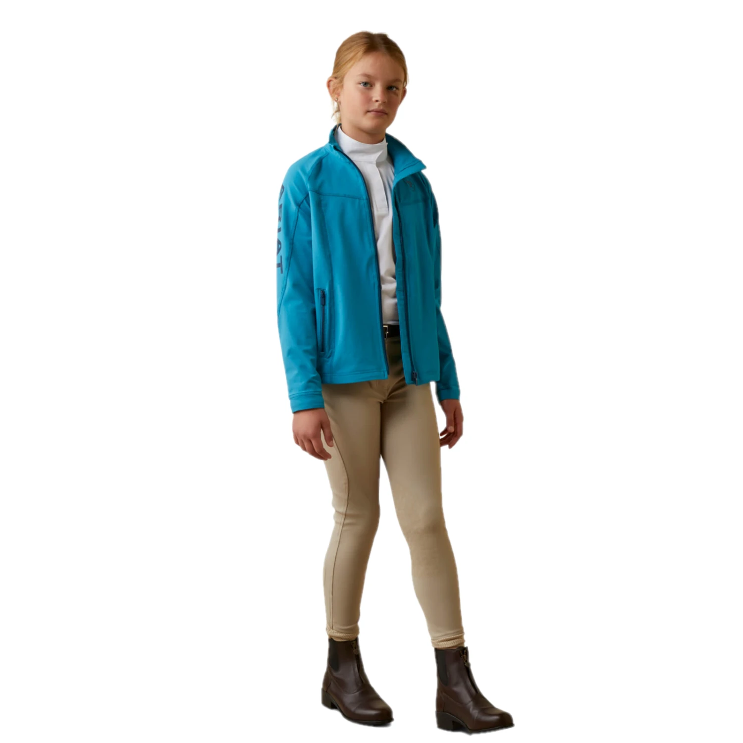 Ariat® Youth Girl's Agile Mosaic Blue Softshell Jacket 10043445 3 Ariat® Youth Girl's Agile Mosaic Blue Softshell Jacket 10043445 - Image 3