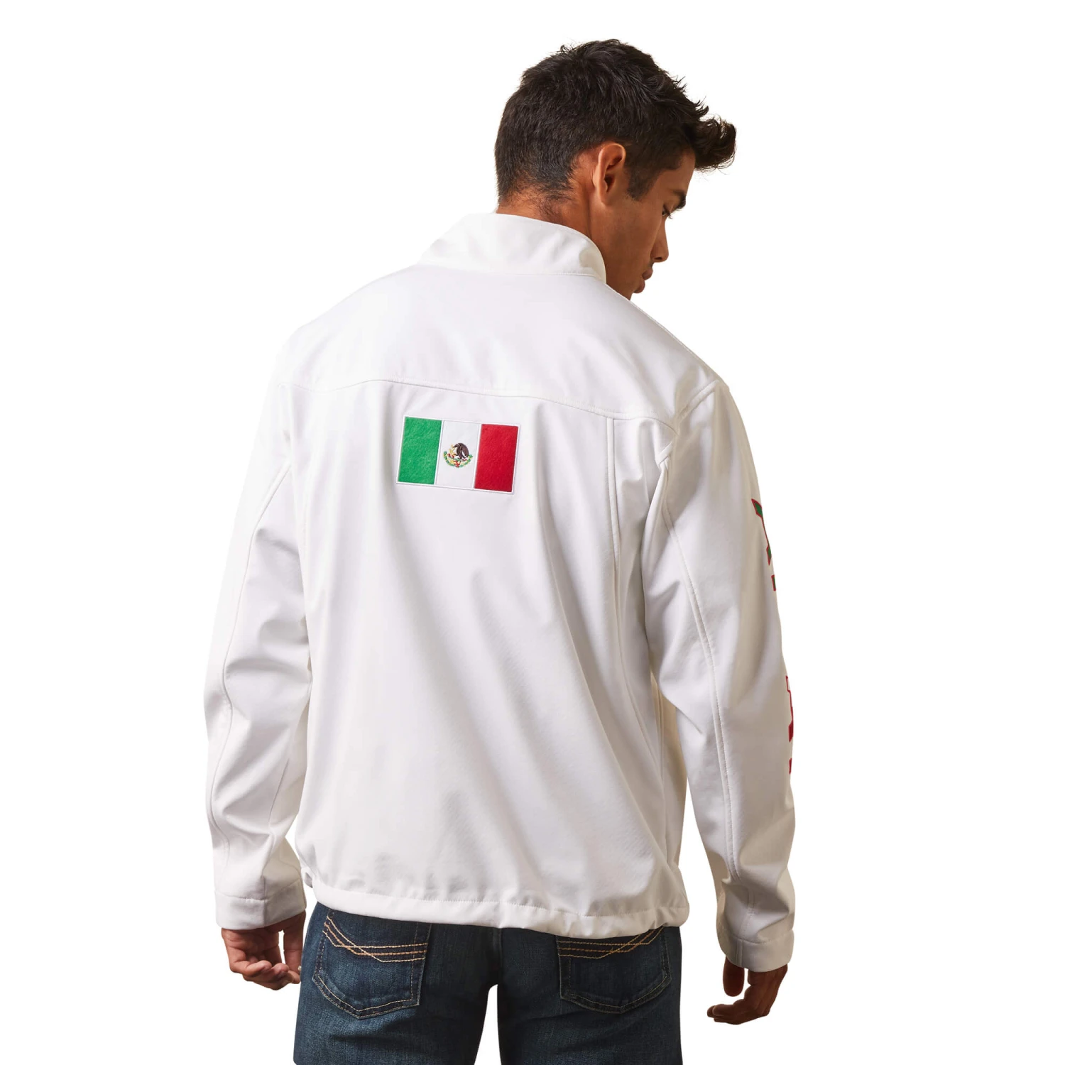 Ariat® Men's Team Mexico White Mexican Flag Softshell Jacket 10043549 2 Ariat® Men's Team Mexico White Mexican Flag Softshell Jacket 10043549 - Image 2