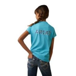 Ariat® Girls Varsity Camo Maui Blue T-Shirt 10043735