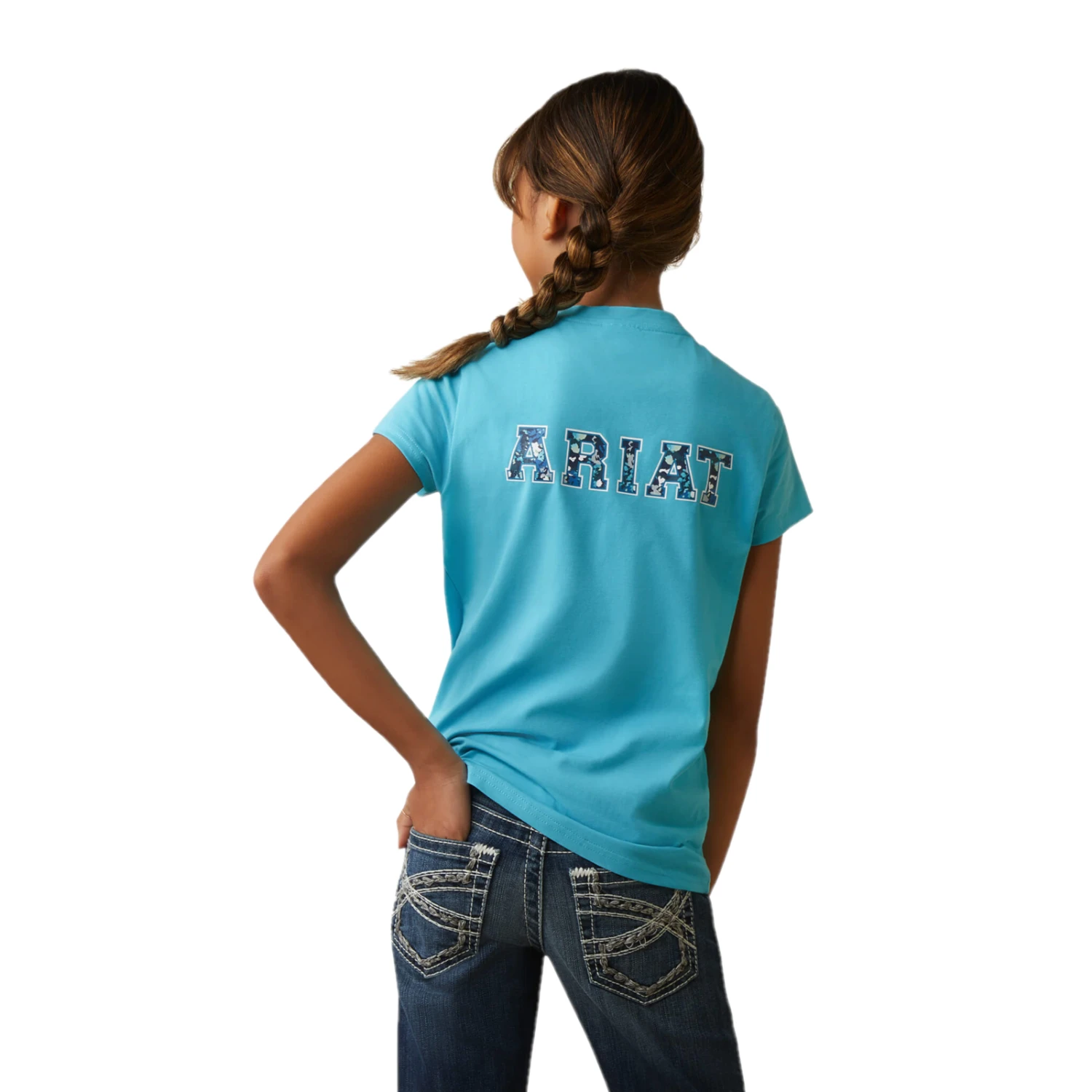 Ariat® Girls Varsity Camo Maui Blue T-Shirt 10043735 1 Ariat® Girls Varsity Camo Maui Blue T-Shirt 10043735
