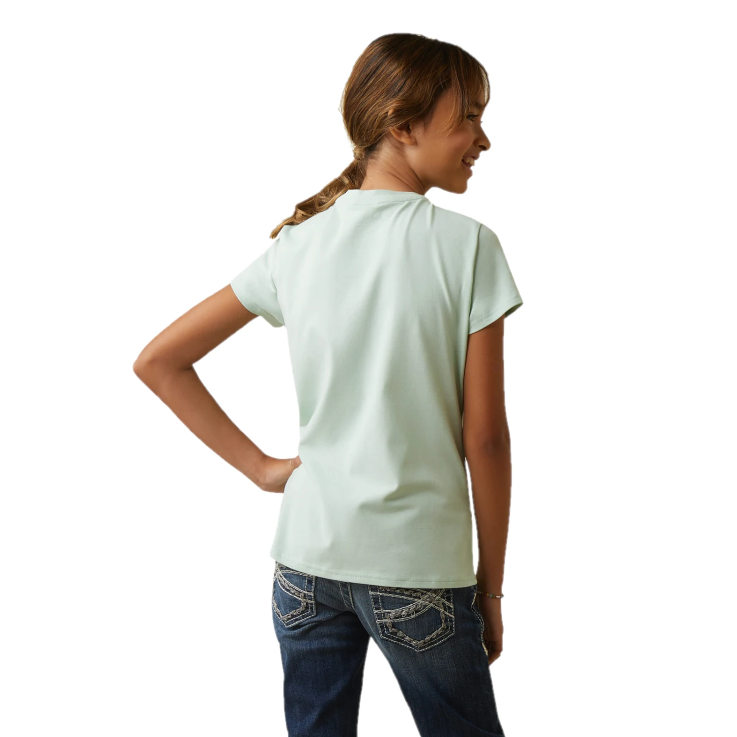 Ariat® Girls Harmony Aqua Foam Short Sleeves T-Shirt 10043737 2 Ariat® Girls Harmony Aqua Foam Short Sleeves T-Shirt 10043737 - Image 2