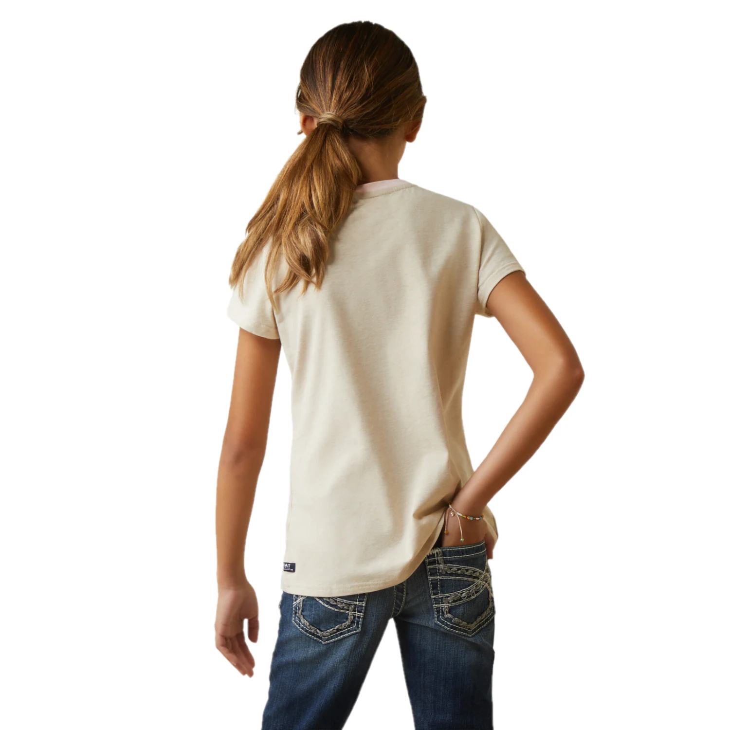Ariat® Girls Flora Horse Oatmeal Heather Graphic T-Shirt 10043740 2 Ariat® Girls Flora Horse Oatmeal Heather Graphic T-Shirt 10043740 - Image 2