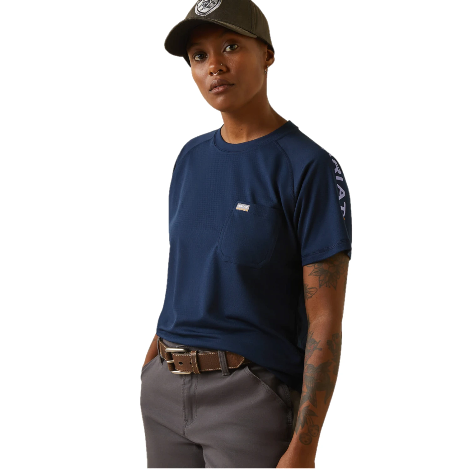 Ariat® Ladies Rebar Heat Fighter Navy Dusk T-Shirt 10043845 1 Ariat® Ladies Rebar Heat Fighter Navy Dusk T-Shirt 10043845