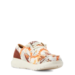 Ariat® Ladies Hilo Aloha Surfing Longhorn Print White Shoes 10044521