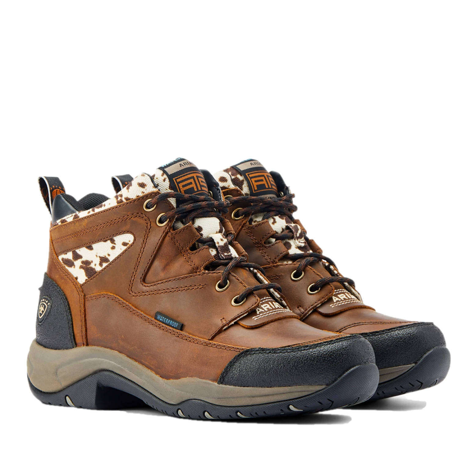 Ariat® Ladies Terrain H2O Distressed Brown & Speckled Cow Print Boots 10044538 7 Ariat® Ladies Terrain H2O Distressed Brown & Speckled Cow Print Boots 10044538 - Image 7