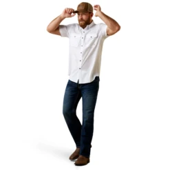 Ariat® Men's VentTEK™ Western Fitted White Button Down Shirt 10045037 -Ariat Shop 10045037a